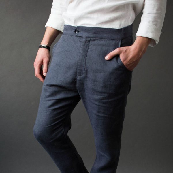 Comfy Classics Linen Pants for Men – Breathable Summer Chino Trousers – Beach Wedding Dress Pants