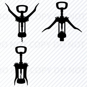 CorkScrews for Wine – Svg file Bottle Opener Vector Images Clipart -Cork Screws SVG ImageSilhouette  Eps, Png ,Dxf