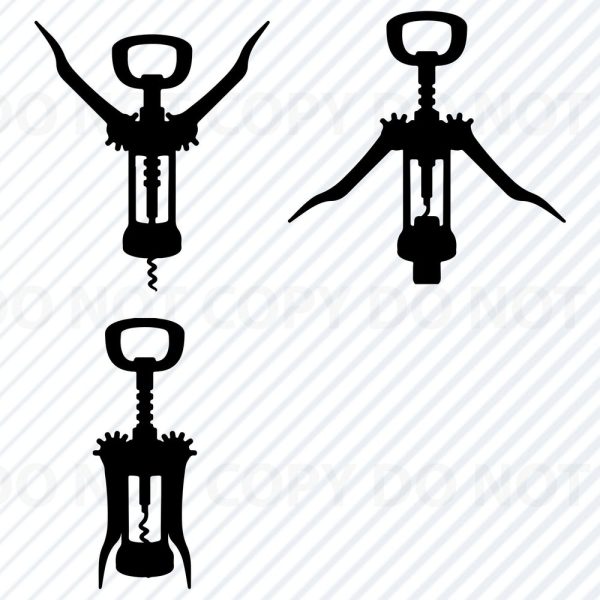 CorkScrews for Wine – Svg file Bottle Opener Vector Images Clipart -Cork Screws SVG ImageSilhouette  Eps, Png ,Dxf