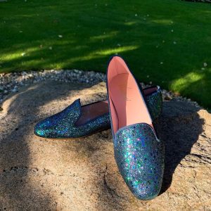 Handmade Glitter Leather Ballerina Shoes, ballet flats, leather shoes, womens flats