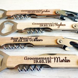 Bottle Opener, Personalized Bottle Opener, Groomsmen Gift, Wedding Gift, Engraved Corkscrew, Custom Beer Opener, Custom Wine Opener
