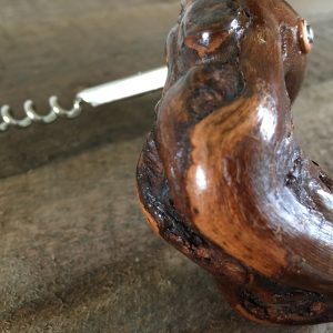 Wooden Cork screw, wine bottle opener, French burl wood grapevine root corkscrew, Authentic, 1960s mid century modern