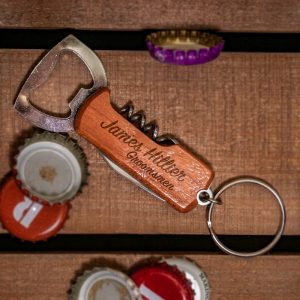 Personalised Beer Opener, Custom Bottle Opener Keychain, Wall Mount Bottle Opener, Engraved Corkscrew, Keyring bottle opener, Keychain knife