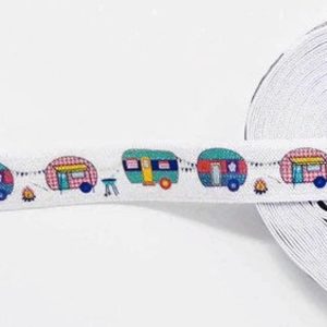 3, 5, or 10 Yards Camper Elastic by the Yard Background – Fold Over Elastic – Stretchy- great for crafts or making hair ties! 5/8″