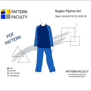 Raglan Pijama Set – PDF Pattern,  Kids classic Pijama set – Sewing Pattern.   8 sizes from 2 – 16.
