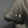 20G Opal Nose Stud, Blue Opal Nose Screw Stud, Cork Screw Nose Piercing