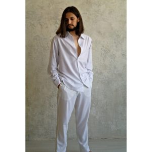 MEN’S WEDDING LINEN set: button down shirt, classic linen pants. Special occasion pure linen set, Elegant linen shirt and pants, Flax pants