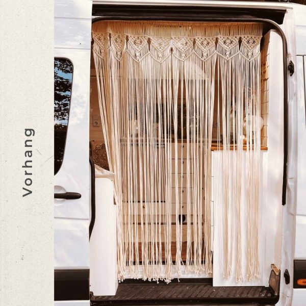 Macrame Camping Curtain Camper – Vanlife – Curtain – Drapes – Entrance Door – Panel – Valance – Wall Hanging – Room Divider