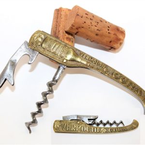 1920s Italian Advertising Corkscrew, Cora Torino Vermouth, Wine Bottle Opener
