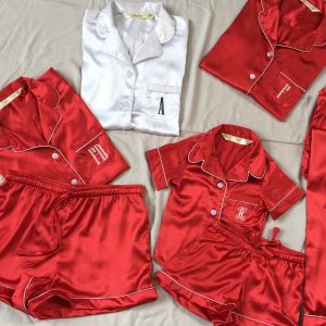 Matching Christmas Pajamas Shirt short pant set for family party and holiday stay . Matching family pyjamas available.