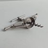 French vintage, cleaned up, iconic design concertina / Zig Zag expanding cork screw / cork removal tool in chrome-plated metal.