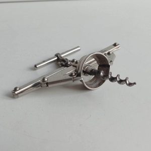 French vintage uncleaned, ‘Perfect’ expanding corkscrew / mechanical corkscrew / cork removal tool, Zig Zag style corkscrew.