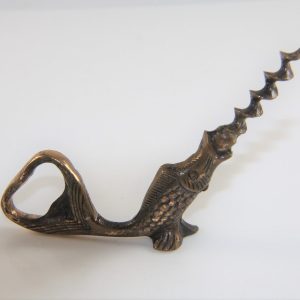 Vintage fishbottle opener combination corkscrew