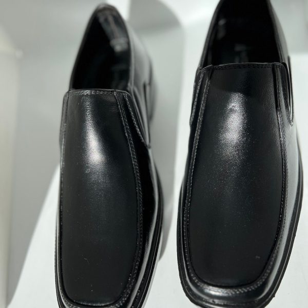 Smart men’s black leather slip-on handmade dress business office party black shoes