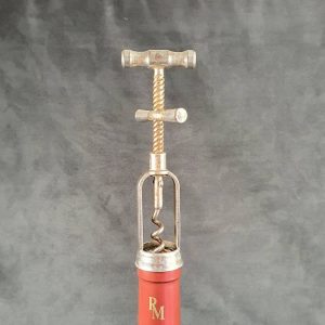 Old propeller cage corkscrew with pigtail wick | Vintage France Wine Art 1950