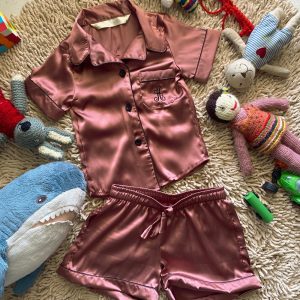 Kids satin pajamas, pajamas kids, kids pyjamas shorts , children family Christmas pajamas, personalised kids pajama set, satin shirt + short