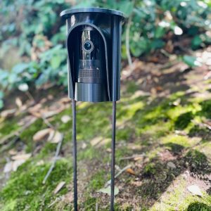 RING Stick Up cam ground // A ground-staked outdoor mounting enclosure on 16″ or 22″ fiberglass rods