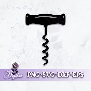 Corkscrew  – Instant Download! Craft with Ease: Svg, Png, Dxf, & Eps Files Included