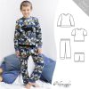 Boys and Girls  Button Down Pajama Set Sewing Pattern, PDF Pattern for Woven Pajamas, Flannel Lapel Collar PJ Set, DIY Sleepwear for Kids