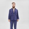Light Blue Gingham Linen Pajama Set, Two Piece Linen Men’s Pajama Set,Long Sleeve Linen Pajama,Linen Loungewear Set,Linen Christmas Pajama