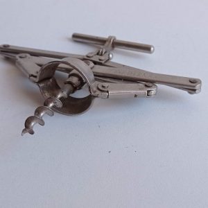 French vintage uncleaned, ‘Perfect’ expanding corkscrew / mechanical corkscrew / cork removal tool, Zig Zag style corkscrew.