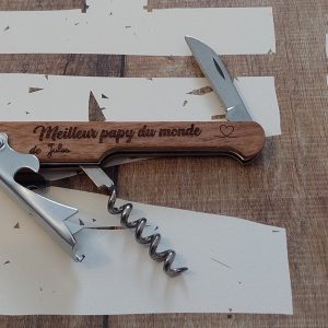 Personalized Corkscrew Opener with Wooden Handle, Custom Red Wine Bottle Opener, Groomsman Gift