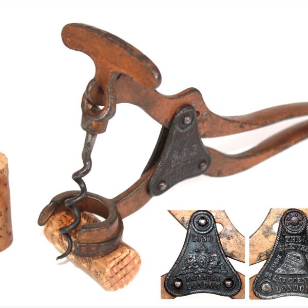 Antique 1855 LONDON LEVER Corkscrew, LUND Single Lever Corkscrew, Wine Bottle Opener