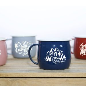 Personalised Enamel Belly Mug, Enamel Cup, Enamel Camping Mug, Enamel Campervan Mug, Camping Mug, Camping Gift, Travel Mug, Unbreakable Mug