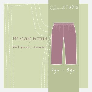 Wide-leg Pants PDF Sewing Pattern for Kids/ 5yo – 6yo – 7yo – 8 yo – 9yo / pajama pants pattern // ez-5008