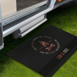 Camp Fire Doormat, Camping Mat, Camper Family Name Rug, Camping Gift Accessories, Camping Decor, Personalized Custom Funny Doormat CM006