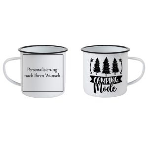 Enamel cup personalized | Adventure | Camper | 300ml coffee cup | Camping | Gift idea | birthday | Family vacation | camping holiday
