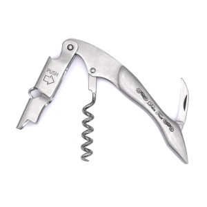Stainless steel waiter’s knife with personal engraving – wine opener & beer opener with foil cutter – cellar corkscrew corkscrew