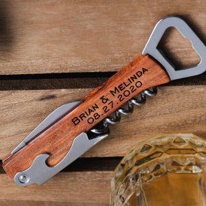 Personalized Wooden Bottle Opener, Wedding Proposal, Groomsmen Gift, Groomsman Gifts, Engraved Corkscrew, Wine corkscrew, Custom Corkscrew