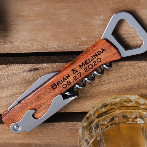 Personalized Wooden Bottle Opener, Wedding Proposal, Groomsmen Gift, Groomsman Gifts, Engraved Corkscrew, Wine corkscrew, Custom Corkscrew