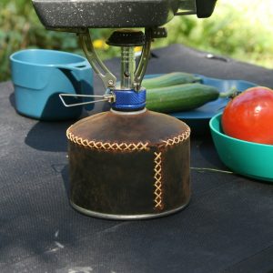 Handcrafted Leather Camping Stove Cover, Durable Vintage-Style Protective Case for Portable Gas Stove, Perfect for Hiking & Outdoor Adventur