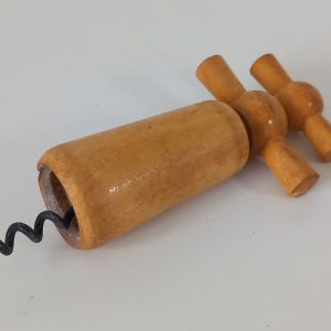 Collectable vintage French hand made wooden cork screw / barware