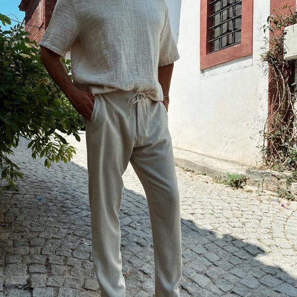 Boho Man Pants, Cotton Trousers,Oxford Casual outfit,Beach Man Natural 0utfit,Men’s Wedding outfit,Hippie Outfit,Man Linen Pants,summer wear