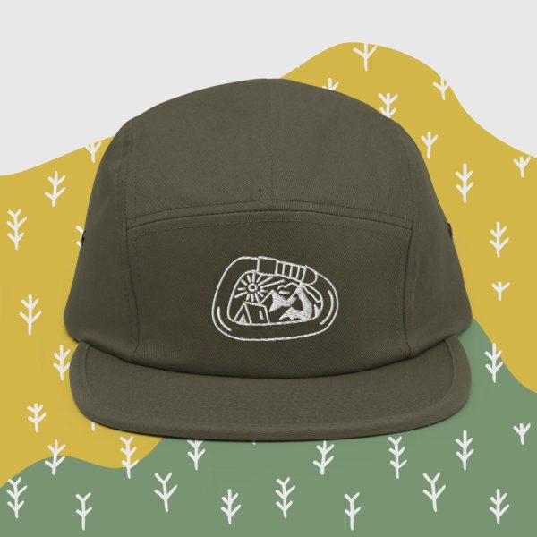 Outdoor Lover Carabiner Embroidered 5 Panel Hat, Granola Girl Camping Aesthetic Mountain Climbing Gift