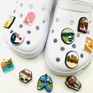 Hiking Shoe Charms, Camping Shoe Charms, Outdoorsy Shoe Charms, Camp Shoe Charms, Nature Shoe Charms, Sunset Shoe Charms, Sunrise Shoe Charm