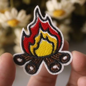 campfire patch, camping patch, iron on patch, stick on patch, embroidered patch, funny patch, aesthetic patch, gorgeous patch