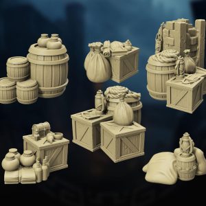 Camp supplies | terrain pieces-accessories for fantasy rpg tabletop games, 28-32 mm scale