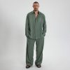 Light Blue Gingham Linen Pajama Set, Two Piece Linen Men’s Pajama Set,Long Sleeve Linen Pajama,Linen Loungewear Set,Linen Christmas Pajama