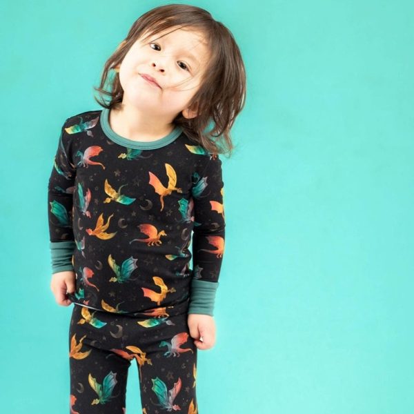 Dreamy Dragons Two-Piece Bamboo Viscose Pajamas – Soft & Breathable Kids Pajama Sets, Toddler Clothes, Baby PJs, Children’s Clothing