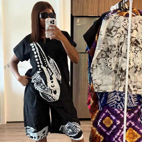 UNISEX – Art lover Trumpet design African wear Fashion/ Musical piece / Carribean vacation island African print / Woman/ Man / valentine