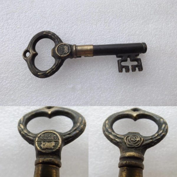 Vintage Brass Key Corkscrew Wine Bottle Opener , Made in Bulgaria 1970s , Excellent , Free Worldwide Shipping