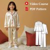 Children’s pajama sewing Template/With Step-by-Step Illustrated Instructions/Children’s pajama pattern/Suitable for beginners/Ages 3-15