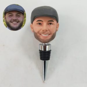 Custom Men’s Facial Wine Corks, Custom Valentine’s Day Gifts,Personalised Custom Groom’s Best Man Doll Head Corkscrews,Gifts for Wine Lovers
