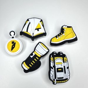 Camping style shoe charms – hike shoe accessories – outdoors clog clips – camping climber gift – mountaineering accessory – explorer charms