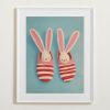 Cowgirl Highland Cow in Slippers Art Print, Retro Farmhouse Bathroom Decor, Trendy Preppy Pink Bathroom Poster, Bathroom Wall Decor,Dorm Art