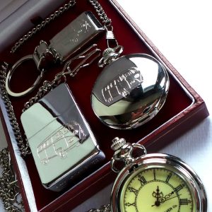 Silver Plated  Camper Van Bus Vintage Retro Modern  Pocket Watch Keyring Keychain  Cigarette Lighter Gift Set Luxury Collectors Set RV Gifts